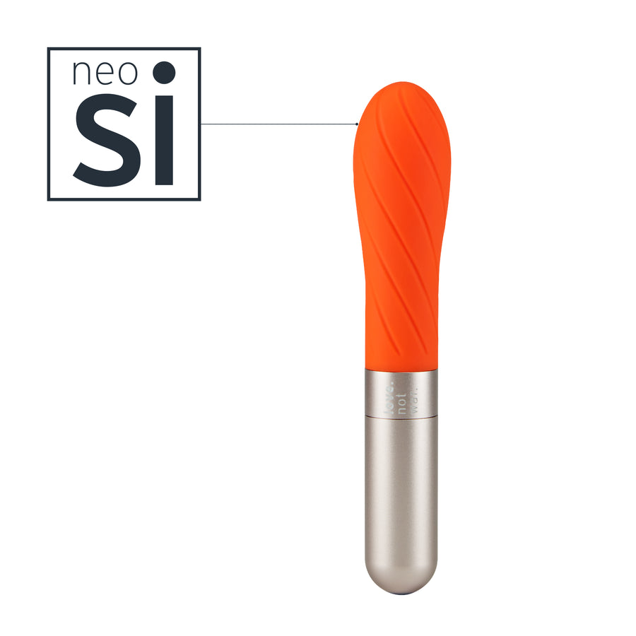 Gra Vibrator in orange with Neosilicone logo