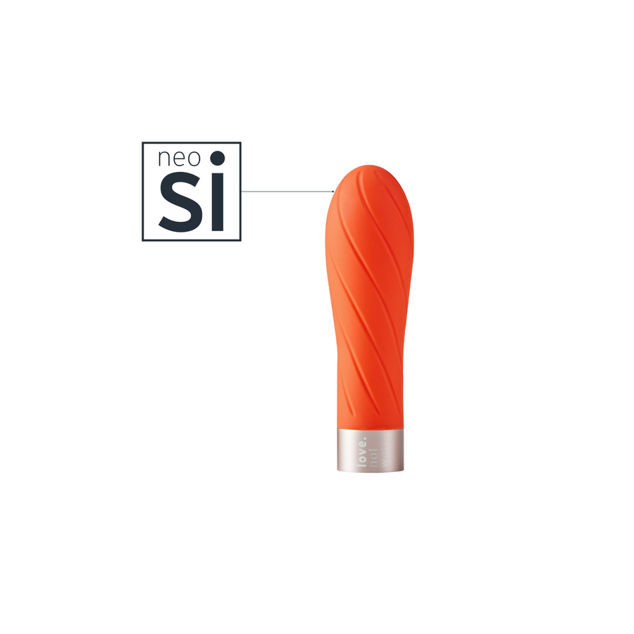Gra vibrator in orange with neosilicone logo